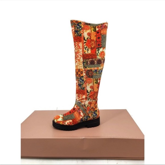 LAURA ASHLEY La Serina Boots Velvet Quilted Size 9 Orange by Aerosoles - Picture 2 of 16